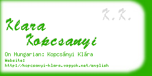 klara kopcsanyi business card